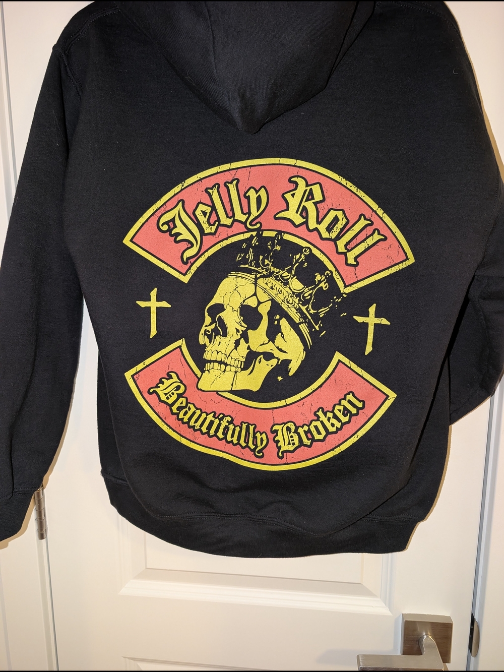 Jelly Roll Black Graphic Hoodie - "Beautifully Broken" Skull Design